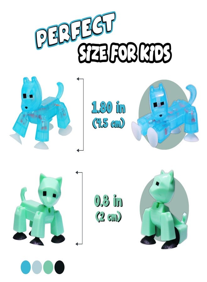 Zing Stikbot Family Pack, Set of 6 Stikbot Collectable Action Figures, Includes 2 Stikbots, 2 Junior Stikbots, 1 Dog, and 1 Cat, Stop Motion Animation - in Eco-Friendly Packaging, Age 4+ - Image 5